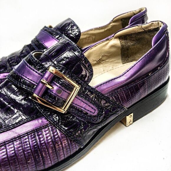 Vintage Hugo Vitelli Purple Passion Monk Dress Shoes Sz 9 main image 5